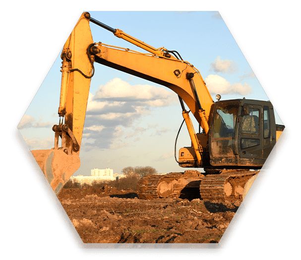 Digger on construction site